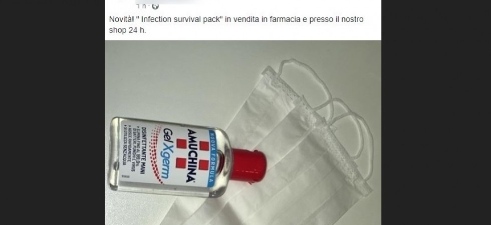 Coronavirus, la farmacia pubblica su Fb un 'Kit di sopravvivenza'
