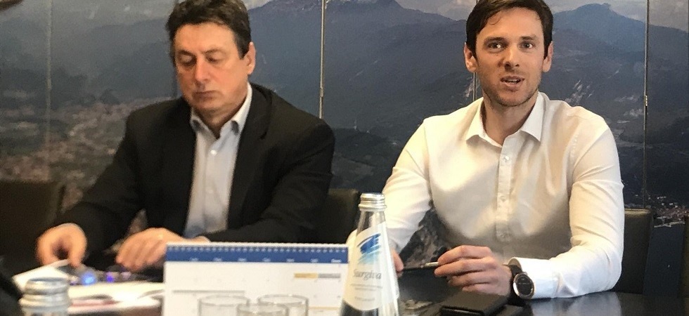 Il presidente di Garda Trentino S.p.A. Marco Benedetti (sinistra) e il nuovo direttore Oskar Schwazer Il presidente di Garda Trentino S.p.A