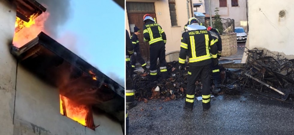 L'incendio ha devastato una palazzina, i vigili del fuoco in aiuto alle famiglie che hanno perso tutto