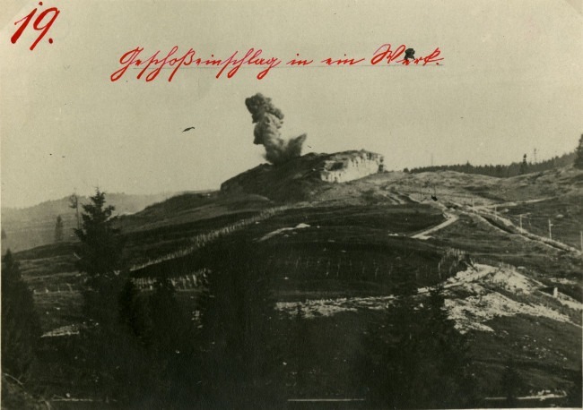 Forte Verle sottoposto al bombardamento italiano (Credits to Museo della Guerra di Rovereto)