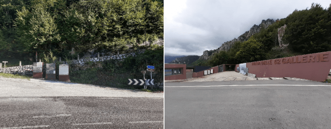 Lo svincolo per Passo Xomo e l'inizio della strada delle 52 gallerie a Bocchetta di Campiglia