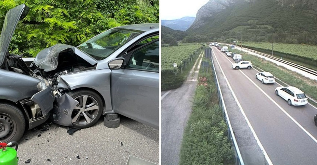 Violento frontale tra due auto e una terza macchina tampona uno dei ...