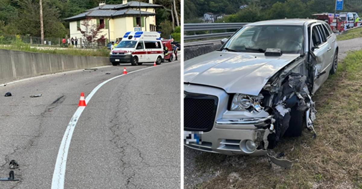 Violento scontro tra due auto alle porte del paese (FOTO), intervento ...