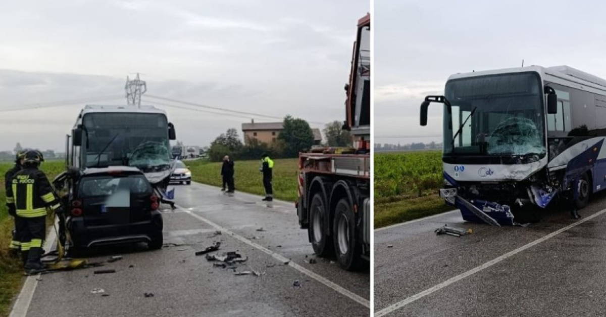 Tremendo scontro frontale tra una smart e un autobus di linea (FOTO ...