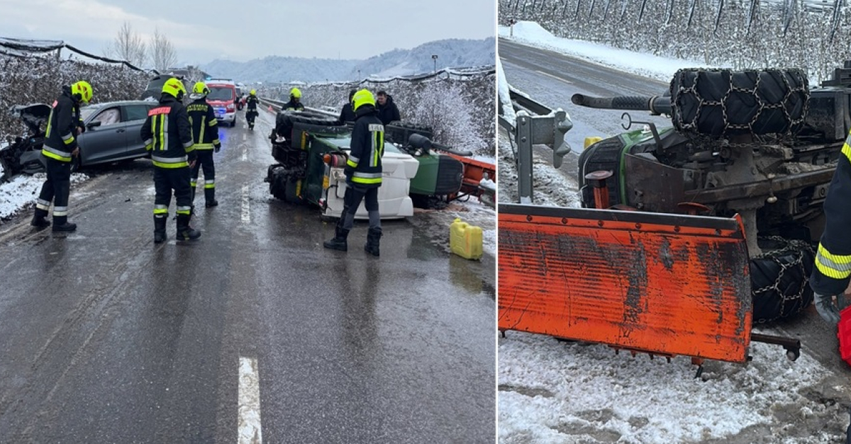 Tremendo schianto tra un'auto e un mezzo spazzaneve: una persona ...