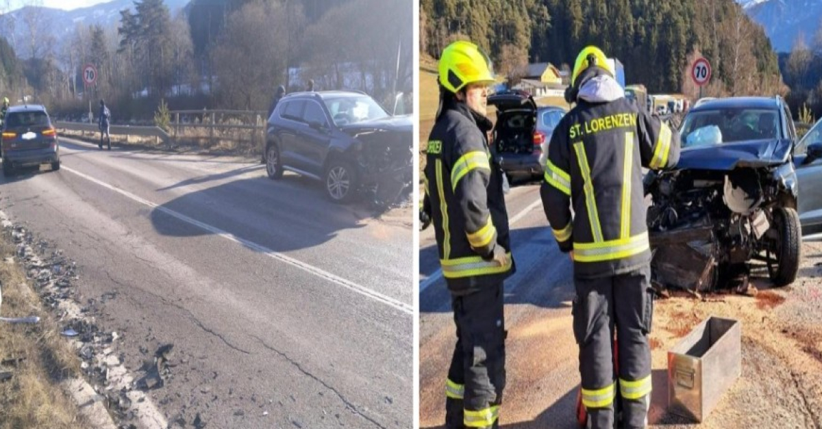 Violento scontro tra due auto alle porte del paese (FOTO), in azione i ...