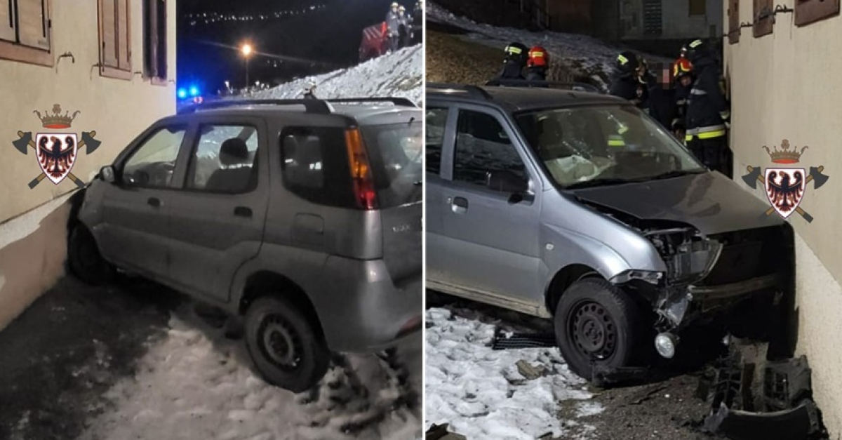 Perde il controllo dell'auto e si schianta contro il muro di una casa ...