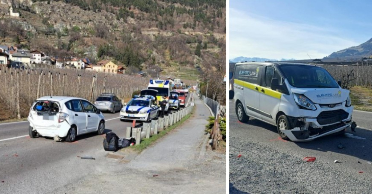 Violento tamponamento tra un'auto e un furgone (FOTO), in azione i ...