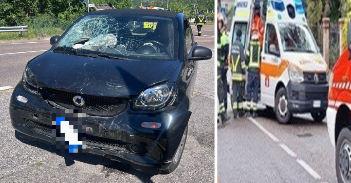 Violento tamponamento tra due auto (FOTO), passeggera sfonda con una ...