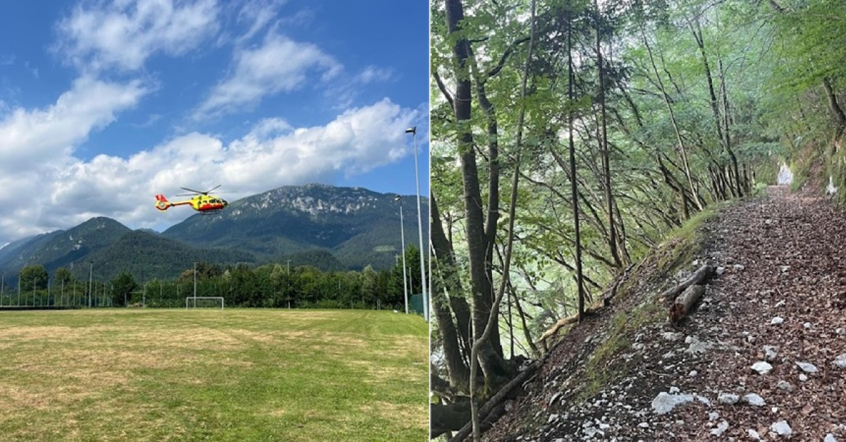 Biker precipita in un dirupo durante un'escursione in montagna, soccorso alpino e volontari interviene dopo un'ora di ricerche