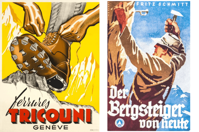 A sinistra, un'immagine degli anni '30; a destra, la copertina di un libro di Fritz Schmitt (1920-40)